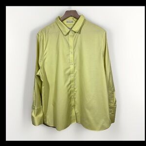 Chico's Womens No Iron Stretch Shirt Size 4 US size 20 Classic Yellow
